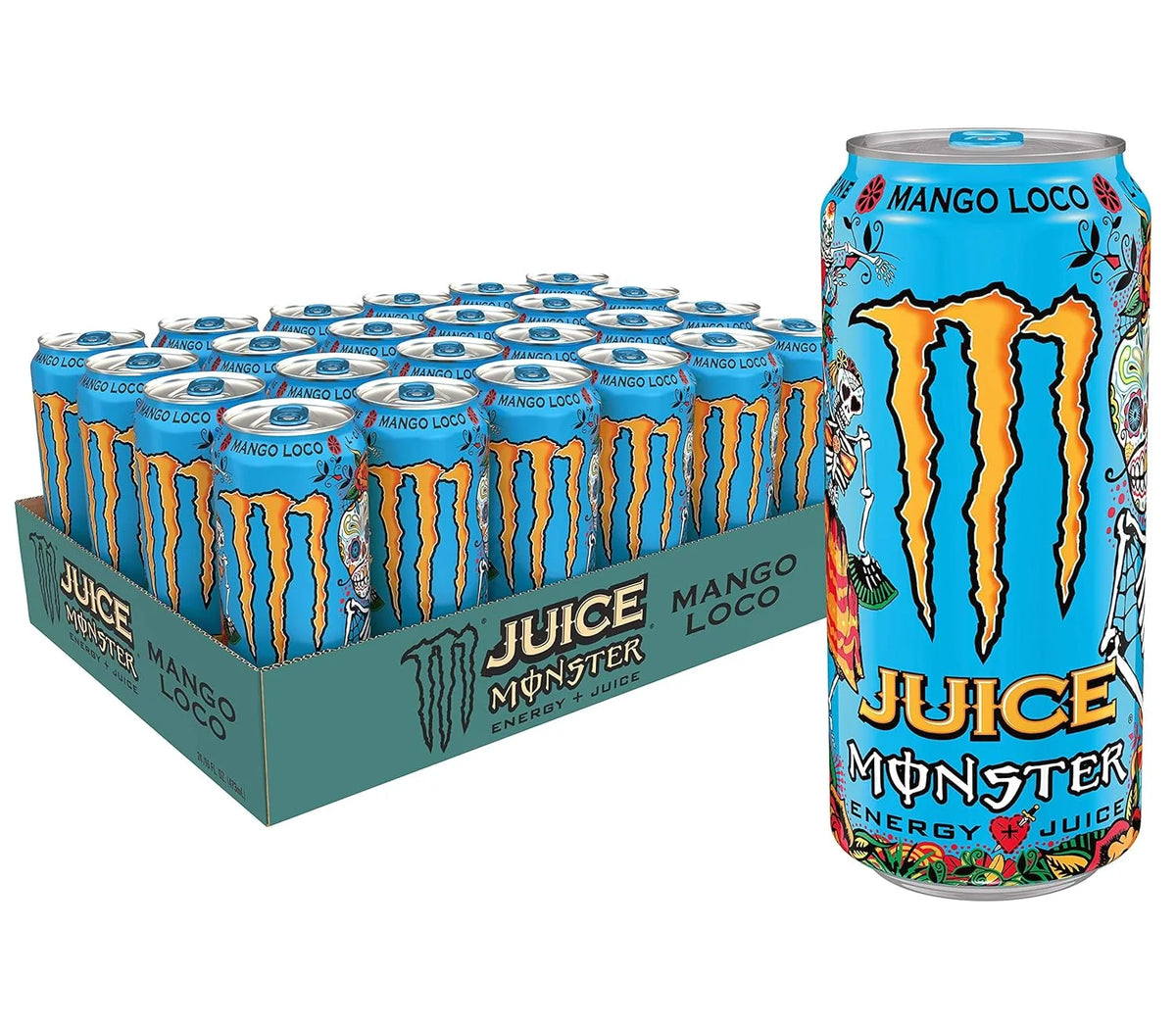 Monster Energy Juice Monster Mango Loco,16 Ounce, 384 Ounce | Energy + Juice, Energy Drink, Pack of 24