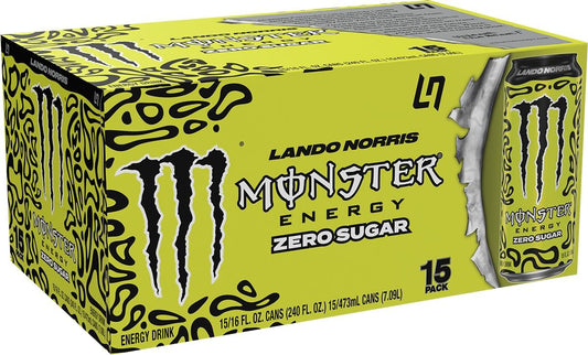 Monster Energy Lando Norris, Sugar Free Energy Drink, 16 Ounce (Pack of 15)